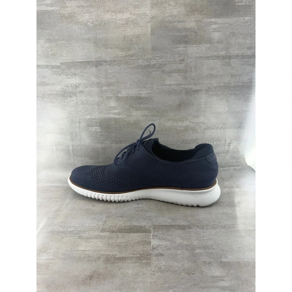 Cole Haan Zerogrand Wingtip Oxford Men Sz 12M Navy Blue Nubuck Shoes C23806